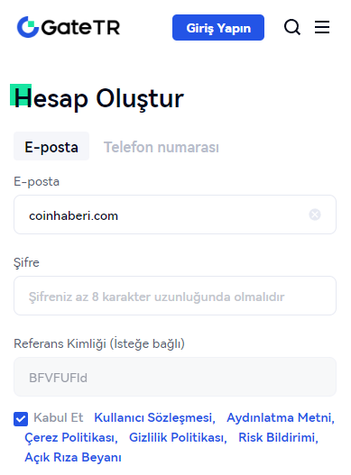 gate tr kayıt ol
